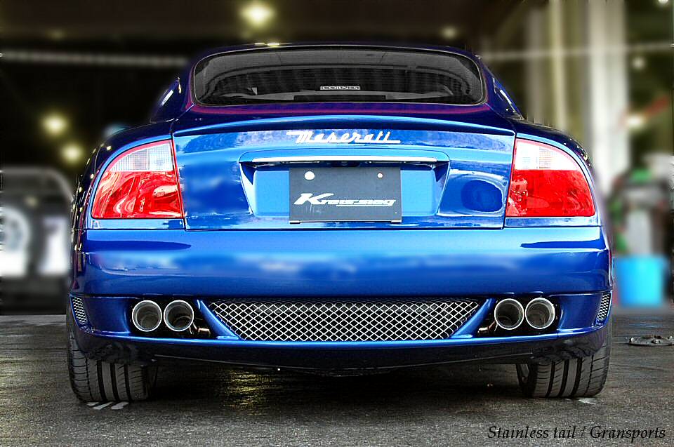 KREISSIEG CAT-BACK F1 SOUND VALVETRONIC EXHAUST SYSTEM STAINLESS STEEL FLOATING CURL TAIL SANDBLASTED KSG LOGO MARK FOR MASERATI GRANSPORT MGS-04-STAINLESS
