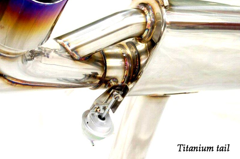 KREISSIEG CAT-BACK F1 SOUND VALVETRONIC EXHAUST SYSTEM TITANIUM FLOATING CURL TAIL SANDBLASTED KSG LOGO MARK FOR NISSAN R35 GT-R NSGTR-05-TITANIUM