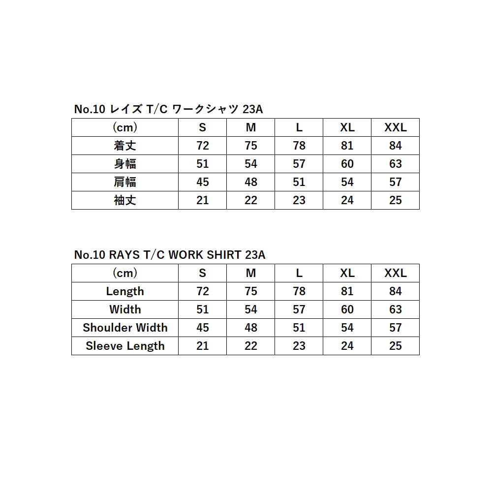 RAYS No.10 RAYS T/C WORK SHIRT 23A SIZE M BLACK 7409030020001