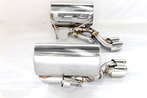 KREISSIEG CAT-BACK F1 SOUND VALVETRONIC EXHAUST SYSTEM TITANIUM FLOATING CURL TAIL SANDBLASTED KSG LOGO MARK FOR PORSCHE 997 CARRERA  P997C-01-TITANIUM