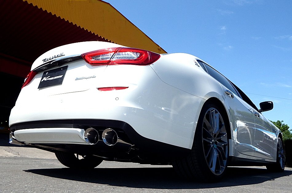 KREISSIEG F1 SOUND VALVETRONIC EXHAUST SYSTEM STAINLESS STEEL FLOATING CURL TAIL SANDBLASTED KSG LOGO MARK FOR V8 FOR MASERATI QUATTROPORTE GTS V8 3.8L Twin Turbo MQP-10-STAINLESS-GTS-V8
