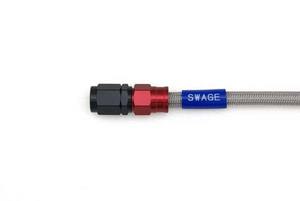 PLOT SWAGE-LINE FRONT BRAKE HOSE KIT RED AND BLACK ALUMINUM FITTINGS CLEAR HOSE FOR HARLEY-DAVIDSON XL883 RAF889