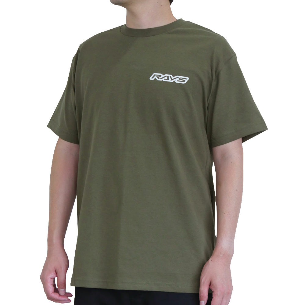 RAYS OFFICIAL T-SHIRT 25S KATAKANA RAYS WHEELS MILITARY GREEN SMALL 740925SRAYS46