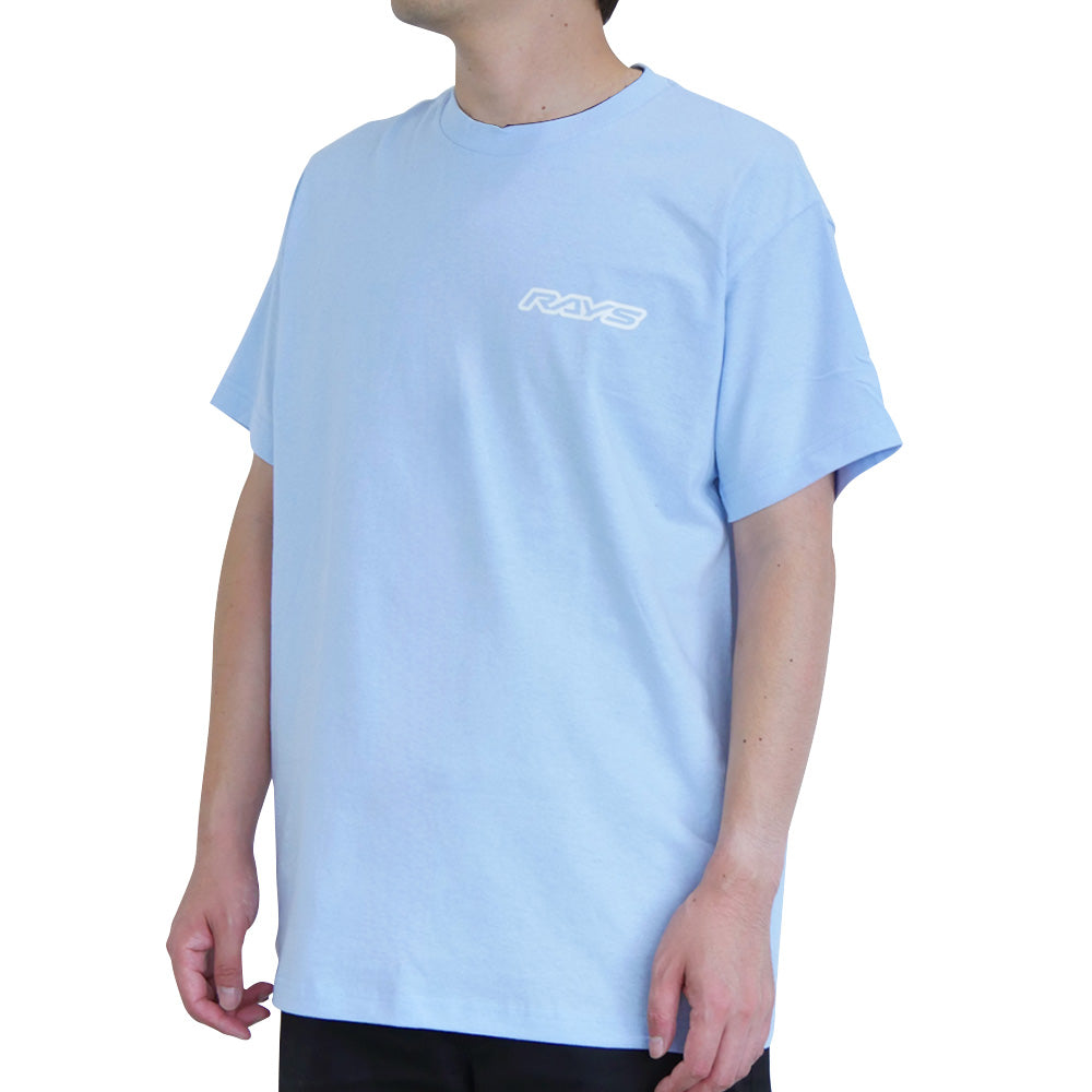RAYS OFFICIAL T-SHIRT 25S KATAKANA RAYS WHEELS POWDER BLUE LARGE 740925SRAYS43