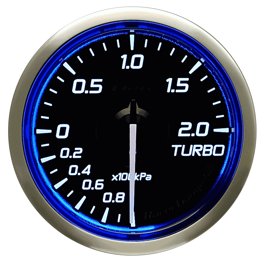 DEFI RACER GAUGE N2 TURBO -100kPa~+200kPa 52 BLUE DF16001