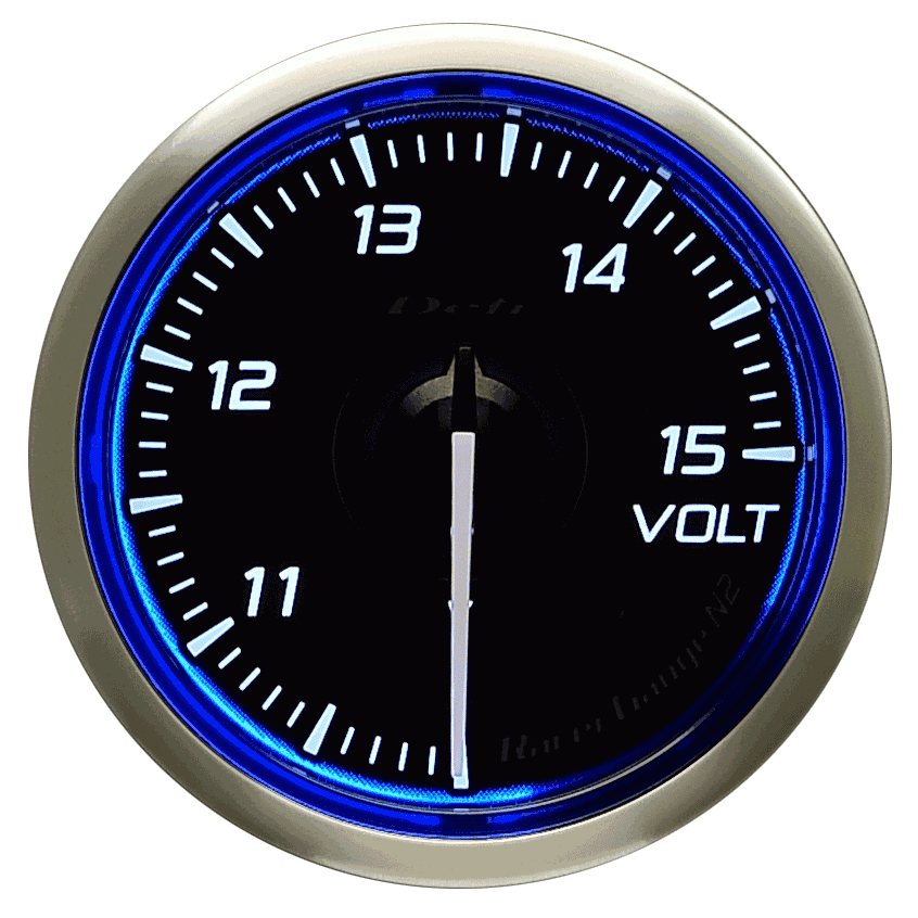 DEFI RACER GAUGE N2 BATTERY VOLT 10~15V 52 BLUE DF16501