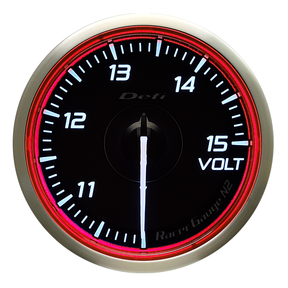 DEFI RACER GAUGE N2 BATTERY VOLT 10~15V 60 RED DF17103