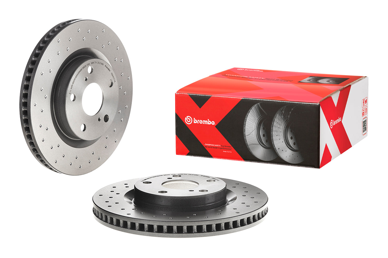 BREMBO EXTRA BRAKE DISCS LEFT AND RIGHT SET FRONT FOR AUDI A3 (8P SPORTBACK) 8PBMJF 04.10-13.09 09.9772.1X