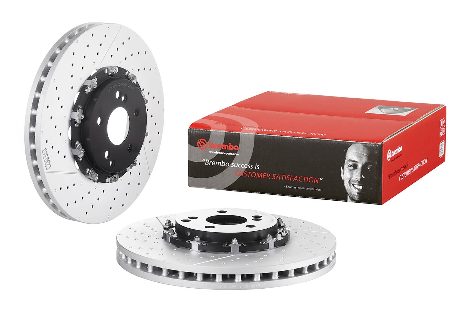BREMBO FLOATING BRAKE DISCS LEFT AND RIGHT SET FRONT FOR MERCEDES BENZ W215 (CL AMG) 215379 03.09 - 07.02 09.8880.23