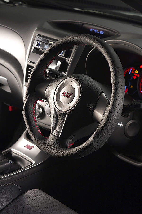 DAMD SPORTS STEERING WHEEL LEATHER RED STITCHING FOR SUBARU FORESTER SG C-F SS358-S-F-LEATHER-RED-STITCHING