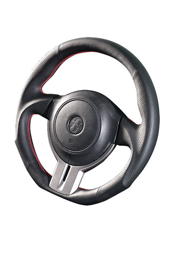 DAMD STEERING WHEEL  For TOYOTA FT86 ZC ZN (A ~ D) 12/4 ~ 16/7 SS358-Z Full leather red stitch