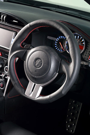 DAMD STEERING WHEEL  For TOYOTA FT86 ZC ZN (A ~ D) 12/4 ~ 16/7 SS358-Z Full leather red stitch