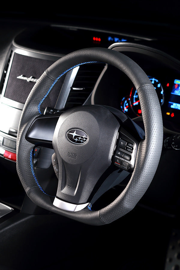 DAMD STEERING WHEEL  For SUBARU LEGACY BM BR (D ~) 12/5 ~ SS360-D Gray stitching
