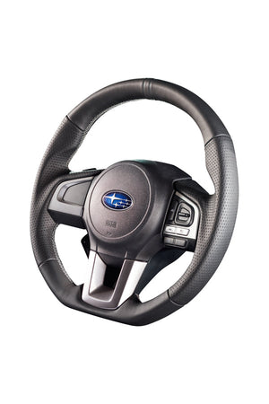 DAMD STEERING WHEEL  For SUBARU FORESTER SJ (D~) 15/11~ SS362-RX Black leather × gray stitching