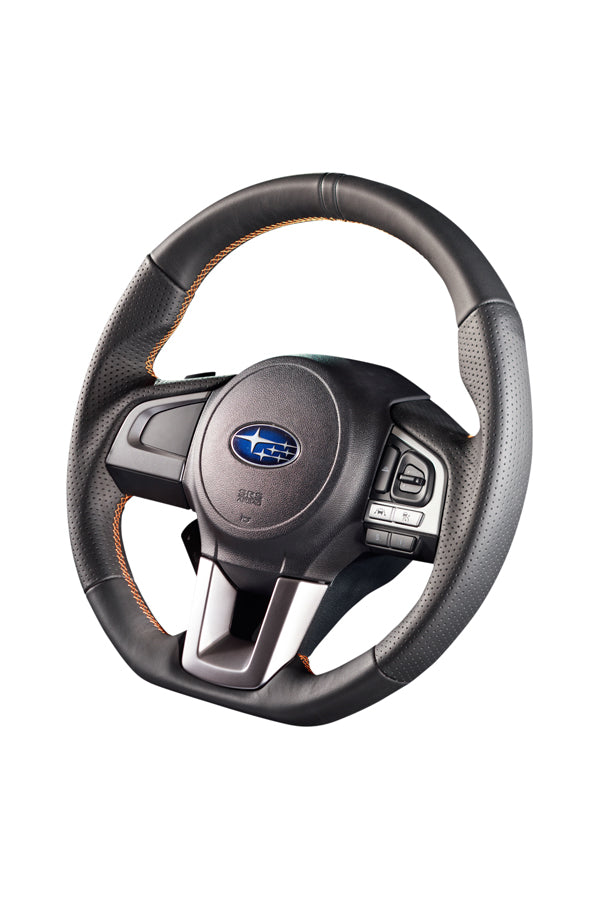 DAMD STEERING WHEEL  For SUBARU XV GJ GP (E~) 15/10~ SS362-RX Black leather × orange stitching