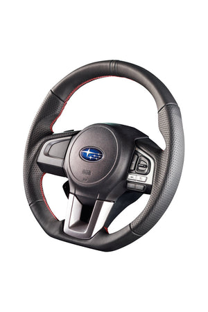 DAMD STEERING WHEEL  For SUBARU IMPREZA GJ GP (E~) 15/10~ SS362-RX Black leather × red stitch