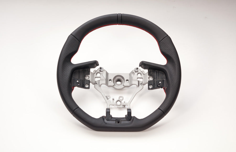 DAMD STEERING WHEEL  For SUBARU XV GJ GP (E~) 15/10~ SS362-RX Black leather × red stitch