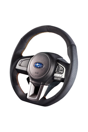 DAMD STEERING WHEEL  For SUBARU IMPREZA GJ GP (E~) 15/10~ SS362-RX Ultra suede × orange stitching