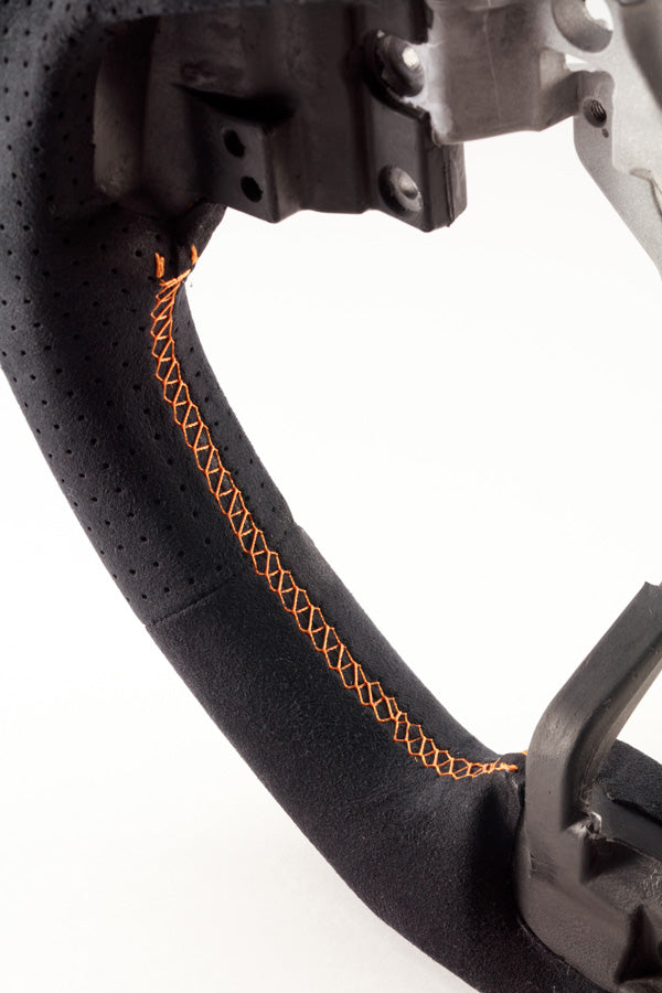 DAMD STEERING WHEEL  For SUBARU IMPREZA GJ GP (E~) 15/10~ SS362-RX Ultra suede × orange stitching