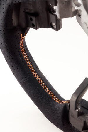 DAMD STEERING WHEEL  For SUBARU IMPREZA GJ GP (E~) 15/10~ SS362-RX Ultra suede × orange stitching