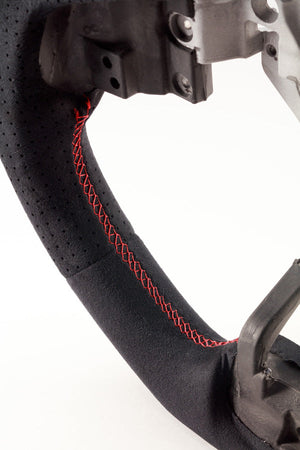 DAMD STEERING WHEEL  For SUBARU LEGACY BS BN (A ~ C) 14/10~ SS362-RX Ultra suede × red stitch