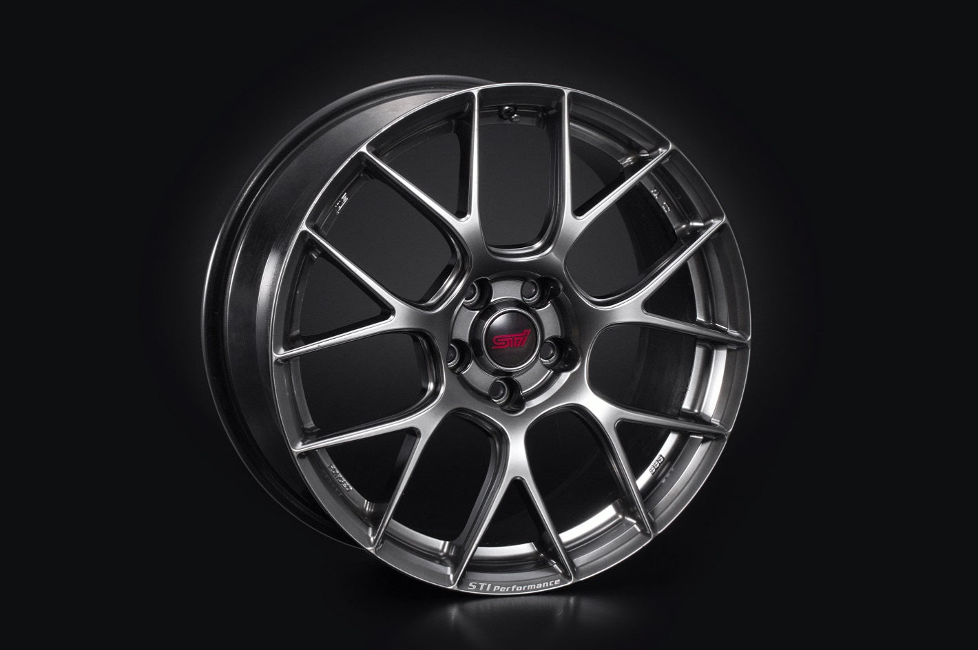 STI PERFORMANCE WHEELS BBS 19X8.0J +53 PCD 114.3 5-HOLE DARK SILVER FOR SUBARU LEVORG VM ST28111V2000