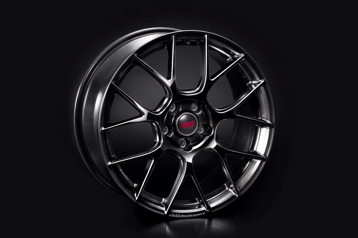 STI PERFORMANCE WHEELS BBS 19X8.0J +53 PCD 114.3 5-HOLE BLACK FOR SUBARU LEVORG VM ST28111V2010