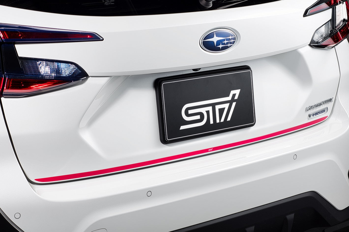 STI TAIL GATE GARNISH CHERRY RED FOR SUBARU IMPREZA 5DOOR GU ST91042G2000