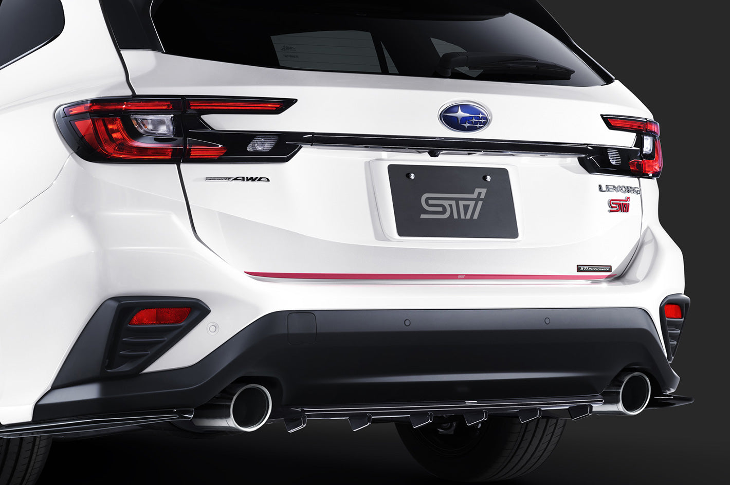 STI TAILGATE GARNISH CHERRY RED FOR SUBARU LAYBACK VN ST91042VR010