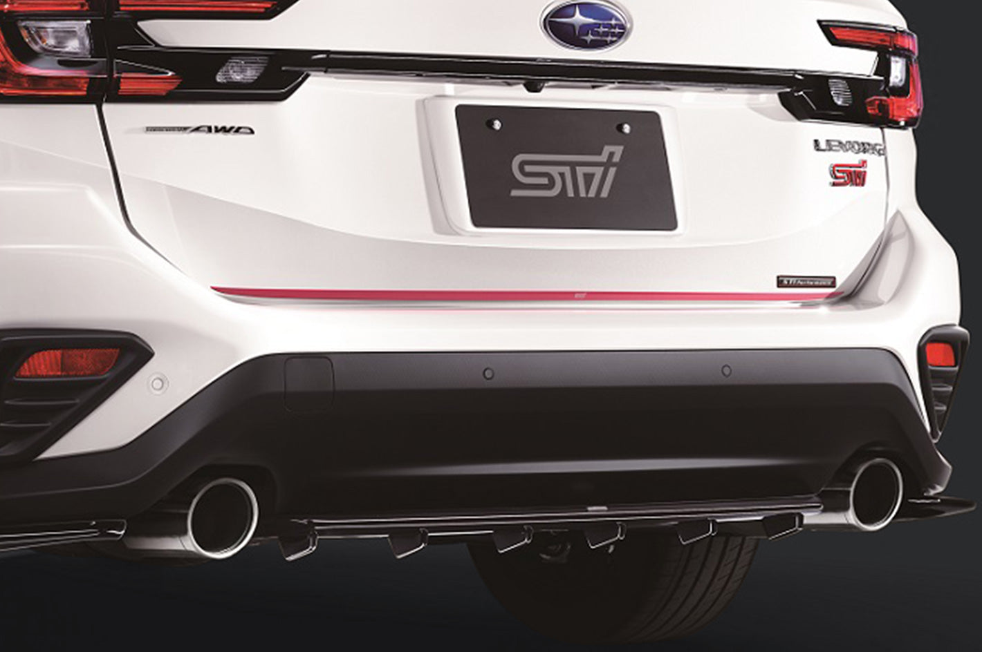 STI TAILGATE GARNISH CHERRY RED FOR SUBARU LAYBACK VN ST91042VR010