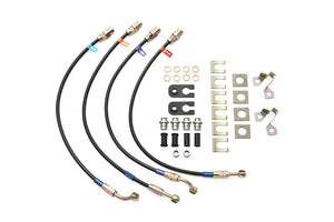 PLOT SWAGE-LINE BRAKE HOSE KIT STEEL FITTINGS BLACK SMOKE COAT FOR ISUZU BIGHORN UBS26GW UBS73GW EXCL WIDE FENDER ST4305NB