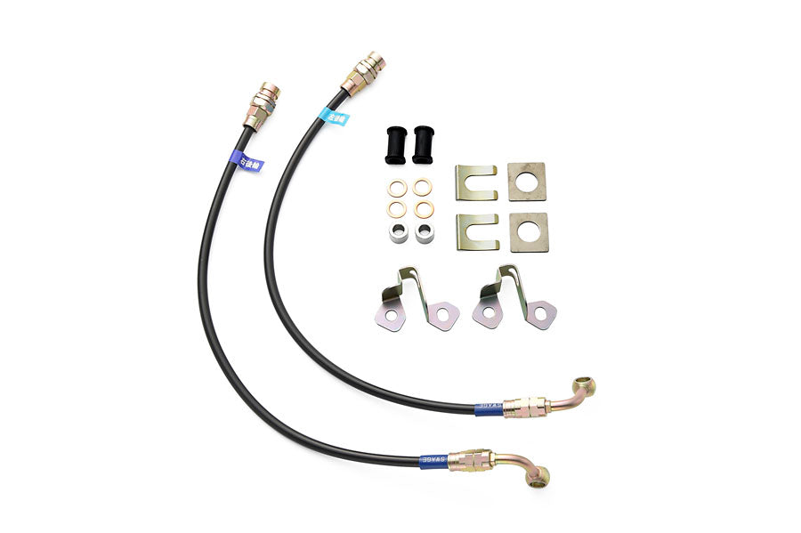 PLOT SWAGE-LINE REAR BRAKE HOSE KIT STEEL FITTINGS BLACK SMOKE COAT FOR NISSAN ELGRAND TE52 TNE52 PE52 PNE52 RKST2131NB