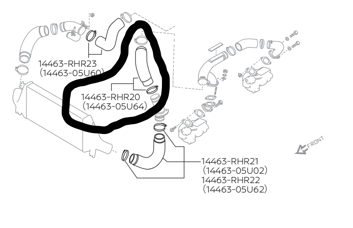 NISMO HOSE-AIR INLET  For Skyline GT-R BNR32 RB26DETT 14463-RHR20