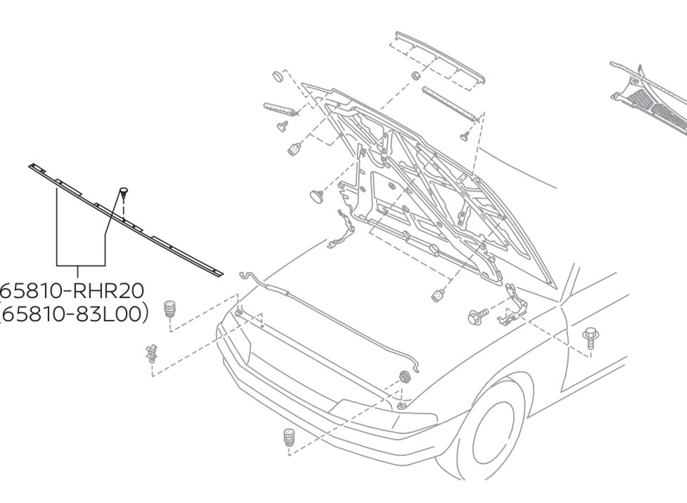 NISMO RUB-SEAL HOOD F  For Skyline GT-R BNR32 RB26DETT 65810-RHR20