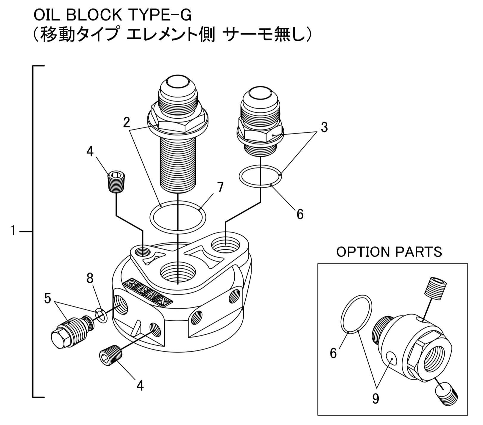 GREDDY OIL BLOCK TYPE-G (MU MOVEMENT TYPE ELEMENT SIDE THERMO) FOR   12401101