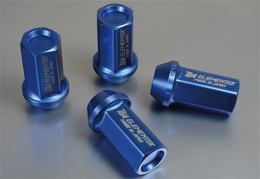 KYO-EI TI64 ELEMENTEK FORGED TITANIUM NUT BLUE 4PCS TI64 ANODIZED BLUE M12xP1.25 TI03U