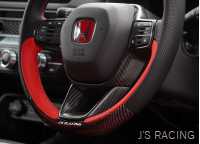 J'S RACING SPORTS STEERING WHEEL WITH CARBON AIR LEATHER GARNISH FOR HONDA CIVIC FL5 SSG-L5-CSG