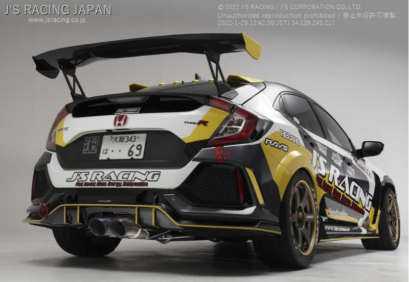 J'S RACING FX-PRO FULL TITANIUM MUFFLER DUAL 70RR FOR HONDA CIVIC FK8 FTMW-K8-70RR