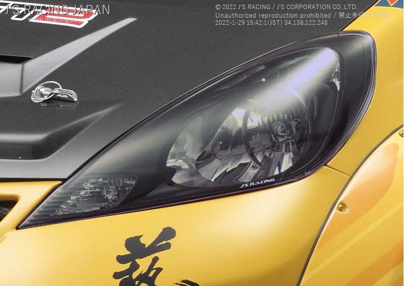 J'S RACING HEADLIGHT COVER LIGHT BLACK FOR HONDA FIT GE8 L15A HLC-F3K-LS