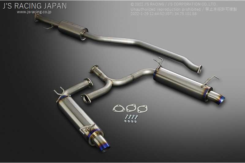 J'S RACING FX-PRO FULL TITANIUM MUFFLER DUAL 60RS FOR HONDA ODYSSEY RB1 ABUSOLUTE K24A FTMW-O3A-60RS