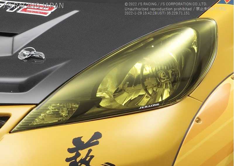 J'S RACING HEADLIGHT COVER RACING YELLOW FOR HONDA FIT GE8 L15A HLC-F3K-YL