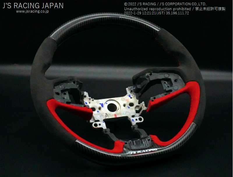J'S RACING SPORTS STEERING CARBON ALCANTARA FOR HONDA CIVIC FK8 SSG-K8-CAL