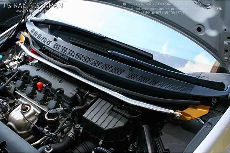 J'S RACING 3D FRONT ALUMINUM STRUT TOWER BAR FOR HONDA CIVIC FD1 R18A TB-D1-F