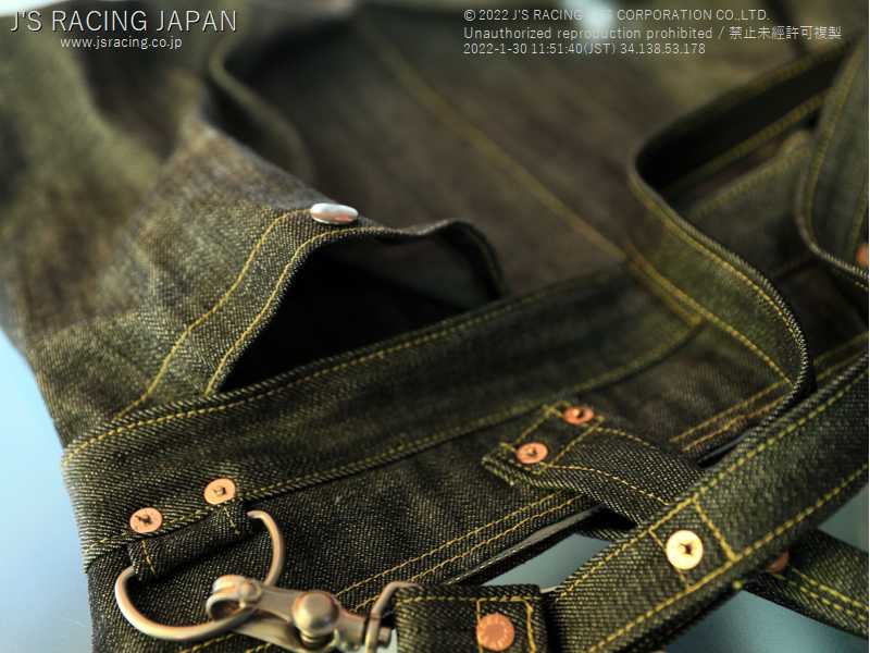 J'S RACING VINTAGE DENIM BACK BLACK M VDB-BK-M