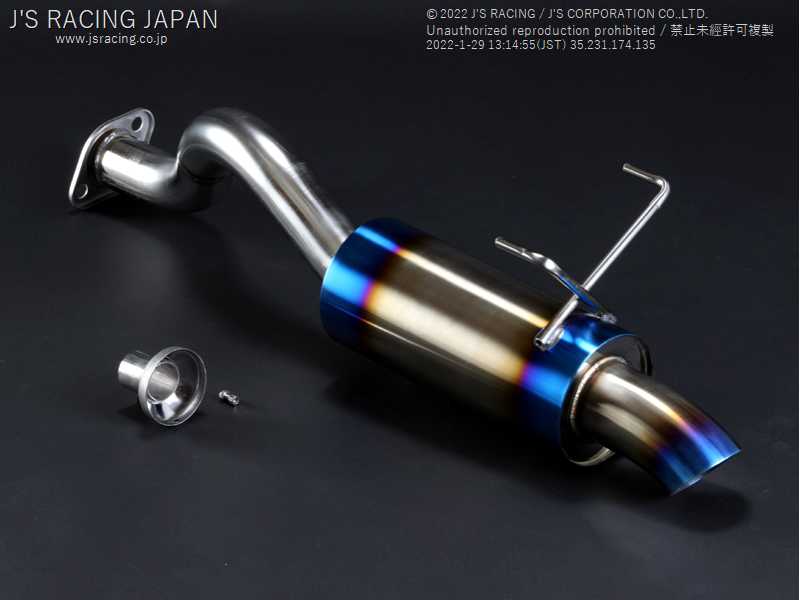 J'S RACING SUS EXHAUST PLUS REAR TAIL 60R FOR HONDA INTEGRA DC2 B18C T304-T2-60R