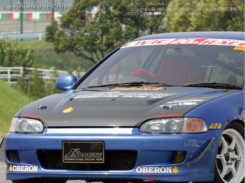 J'S RACING AERO BONNET TYPE-S FULL CARBON FOR HONDA CIVIC EG6 B16A ABS-H3-CC