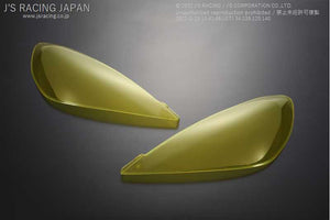 J'S RACING HEADLIGHT COVER RACING YELLOW FOR HONDA FIT GE8 L15A HLC-F3M-YL
