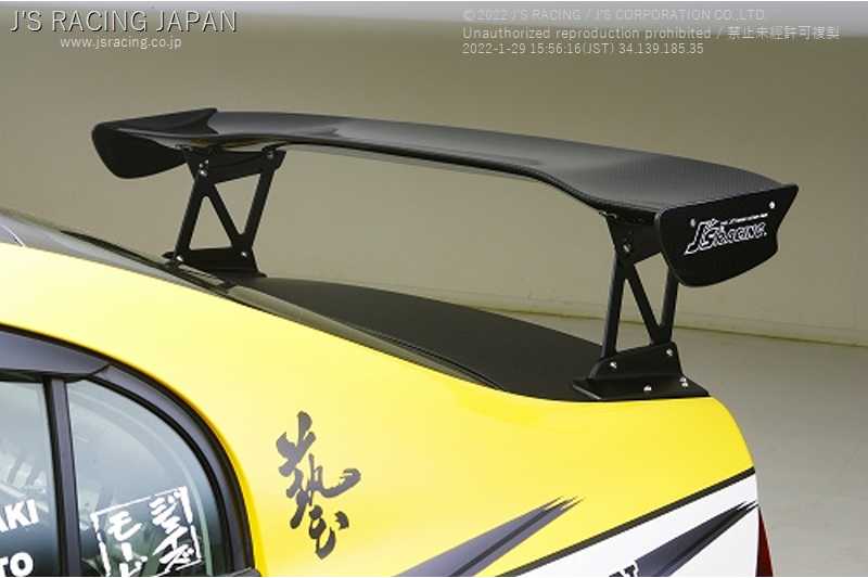 J'S RACING 3D GT-WING TYPE1 WET CARBON 1390 FOR HONDA CIVIC FD2 K20A DGW1-D2-WSEJ