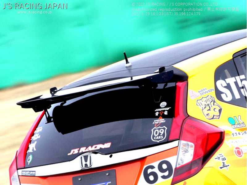 J'S RACING 3D GT-WING980 WET CARBON S CHAMPION RESISTANT MODEL FOR HONDA FIT GK5 DGW-F5-WS05