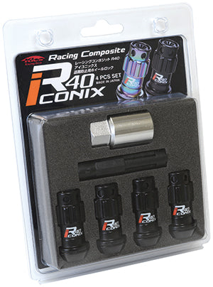KYO-EI RACING COMPOSITE R40 ICONIX LOCK 4PCS SET (M12xP1.25) (ALUMINUM CAP) YIA4-3KR